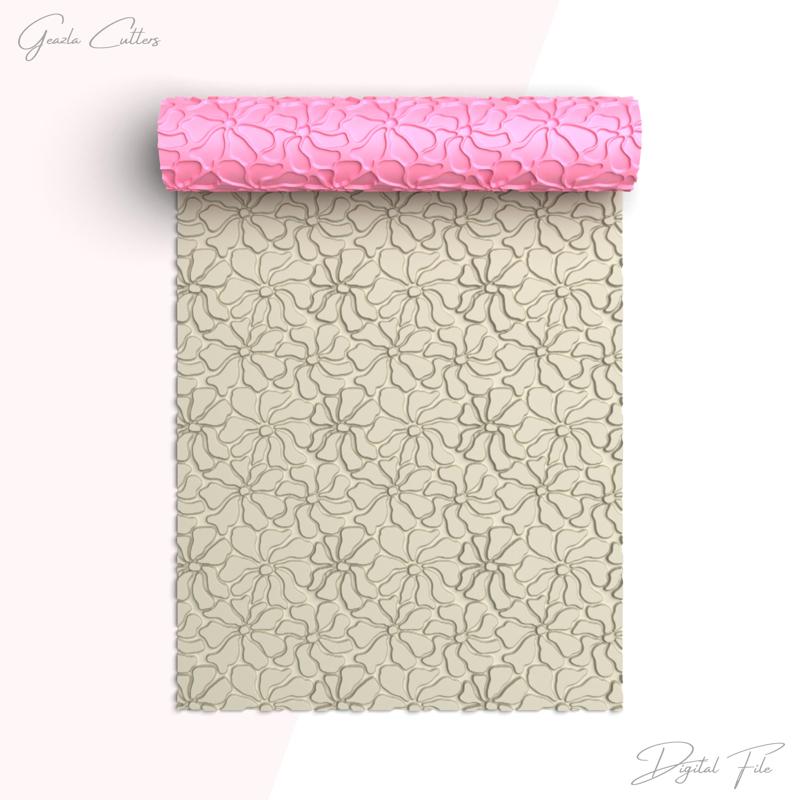Flower Texture Roller For Polymer Clay, Floral Clay Texture Rolling Pin, Polymer Clay Tool, No: 1404
