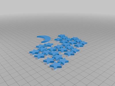 (PRINT'N PLACE) star and moon ceiling or wall.