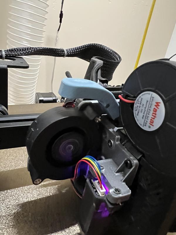Creality Sprite Extruder Lever handle with cutout for 5015 fan