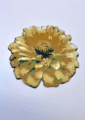 Yellow Zinnia Hueforge Flower