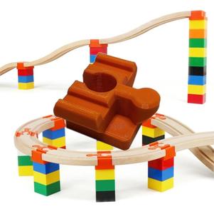 Universal adapter LEGO Duplo for wooden train track