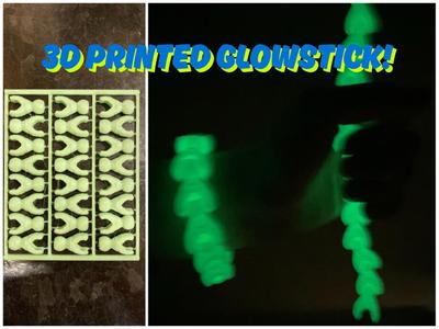 3D printed reusable glow stick kit card