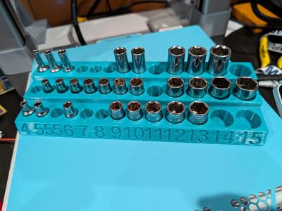 Triple Height 1/4" Metric Socket Tray