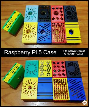 Raspberry Pi 5 Case - Fits Active Cooler & NVME board