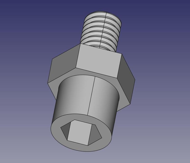 M6 Screw and Nut FreeCAD Example
