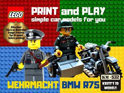 Lego Army BEF Motorcycle with sidecar