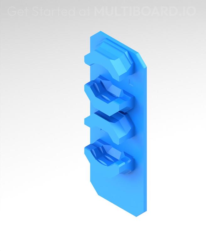 6.25 mm - Vertical Dual Snaps (DS Part A) - Small Command Strip Mount