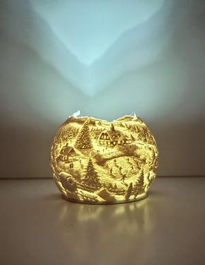 Snow Delight Tea Light Ball - Winter and Christmas Lithophane