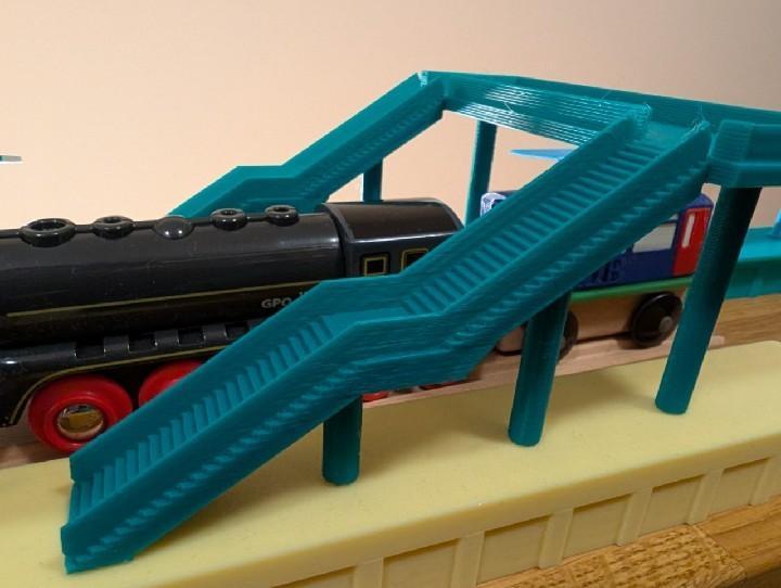 H0 Train Station Platform Passenger Bridge Add-On, Bahnsteig Eisenbahnstation 1:87