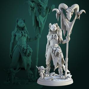 Meirsoa Gnoll Matriarch 32mm and 75mm pre-supported
