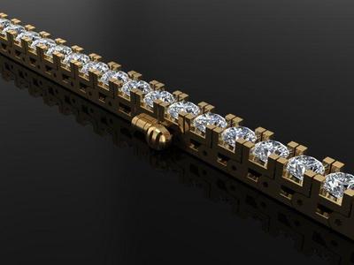 Box Style Diamond Tennis Bracelet 3mm