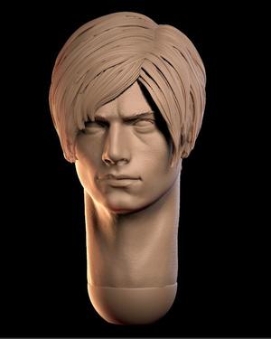 Leon Scott Kennedy Resident evil Head scale 1to6 3d print