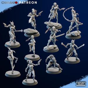 Futuristic space dark elves Witches Squad
