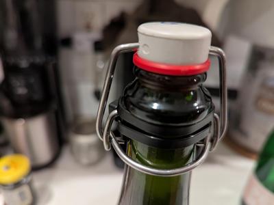 swing-top bottle retaining clip for non-swing-top  bottles