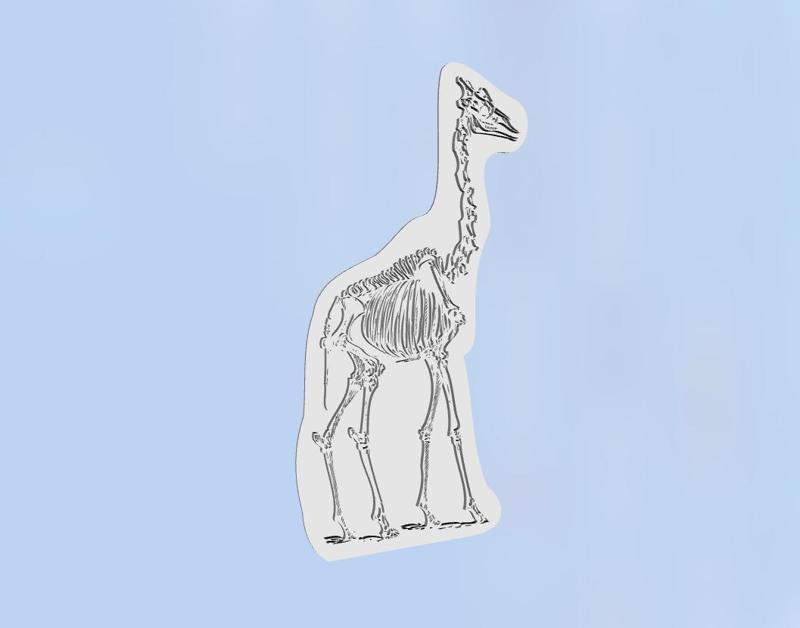 Gyraphe Skeleton stamp or for screenprinting