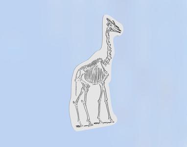 Gyraphe Skeleton stamp or for screenprinting