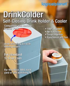 DrinkColder (12floz) – Self-Closing Drink Holder & Cooler