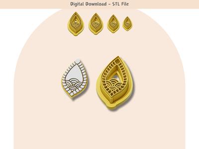 Teardrop Style 01 Clay Cutter for Polymer Clay | Digital STL File | Clay Tools | 4 Sizes