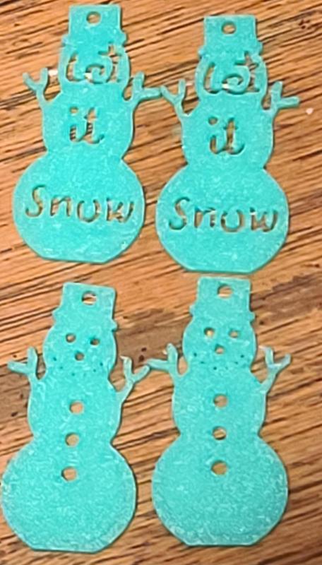 2 Snowman Earrings / Ornaments