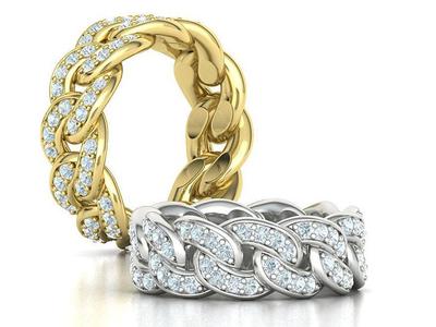 DIAMOND Cuban Link Heavy Chain Ring 9mm Wide 10US Size 3dmodel