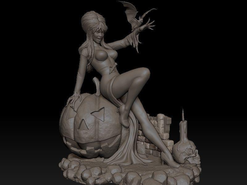 Elvira on Pumpkin
