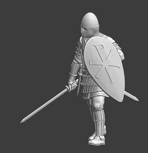 Medieval Byzantine Varangian with drawn sword