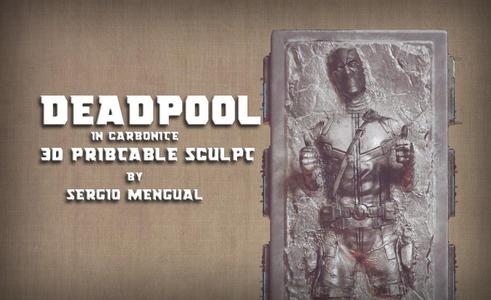 Deadpool in Carbonite 3D Printable Sculpture