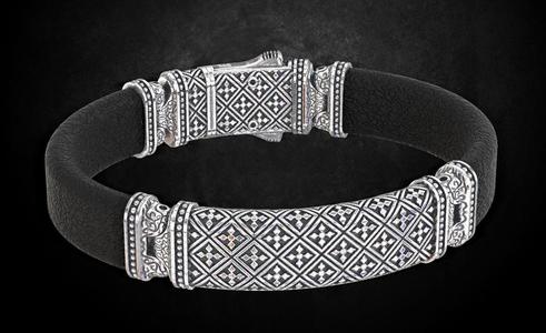 Male bracelet under the skin with a lock style 188