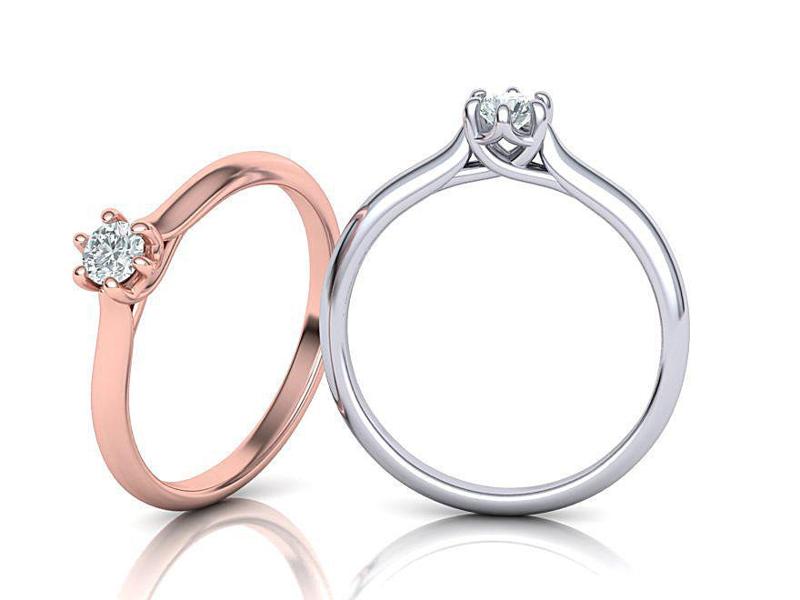 Six Prong Trellis Solitaire Engagement Ring 3dmodel version3