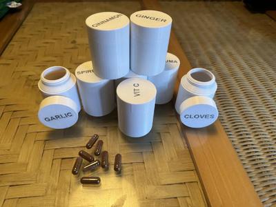 Pill Capsule Bottle Container Screw Top   