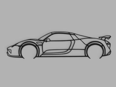 Porsche 918 Spyder Silhouette Wall Art