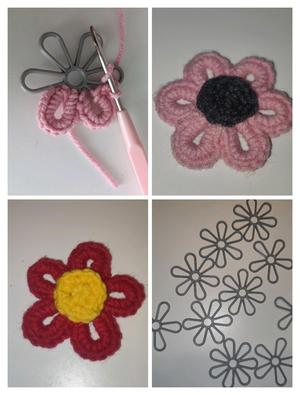 Yarn flowers templates (5/6/7 petals)