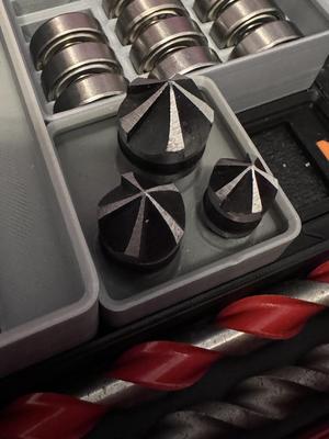 Gridfinity Bin for Hex Handle Chamfer/Deburr/Counterbore Bits