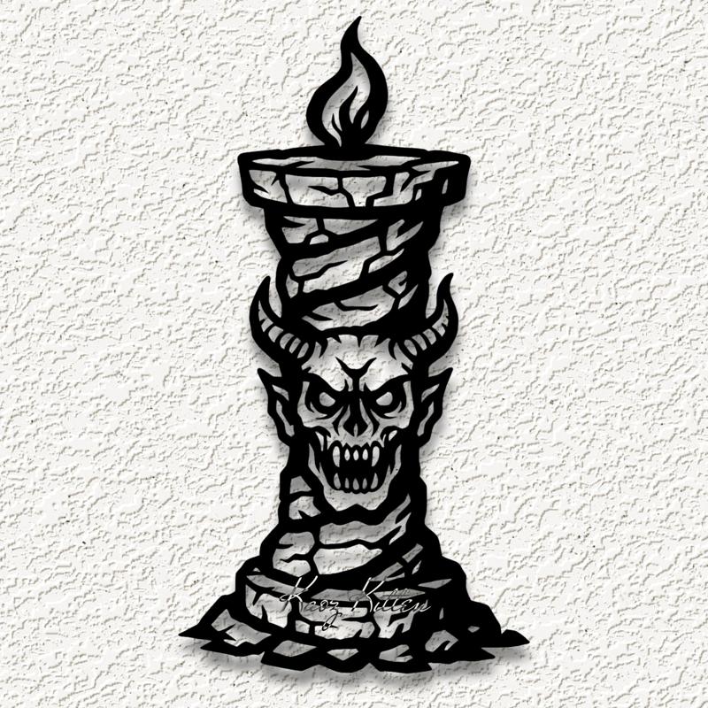 haunted skull castle chess wall art home decor