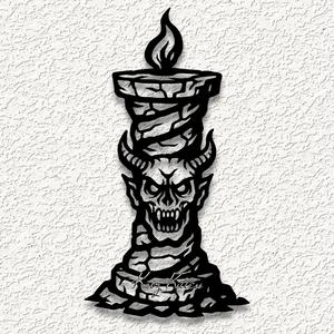 haunted skull castle chess wall art home decor