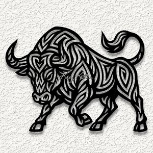 TRIBAL BULL wall art home decor