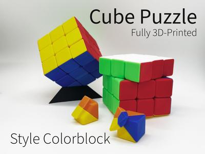 Rubik Style Cube Puzzle Style Colorblock