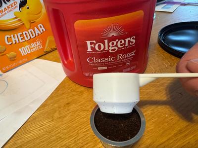 Reusable K cup filter coffee scoop