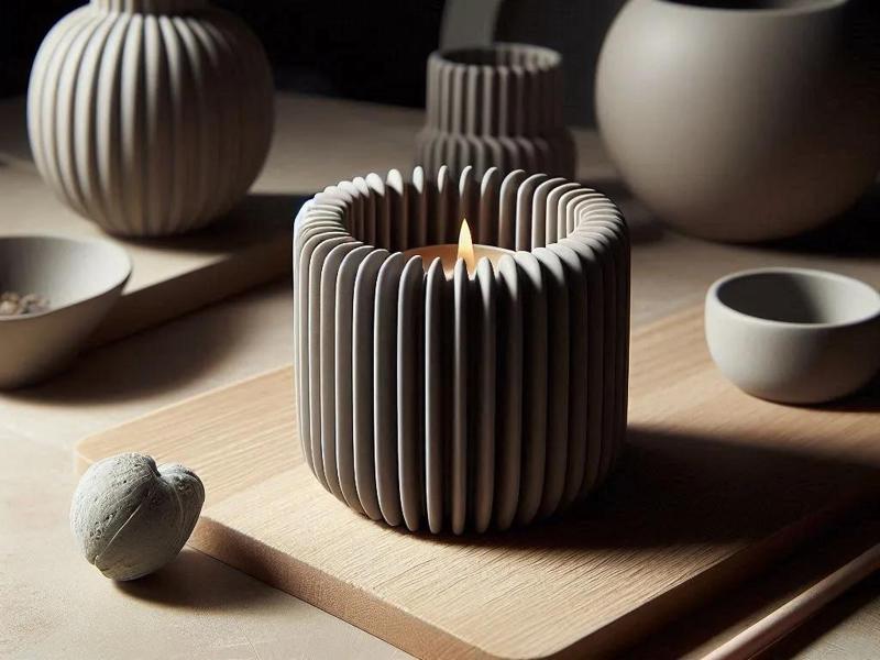 Modern Ribbed Design Candle, Tealight Holder