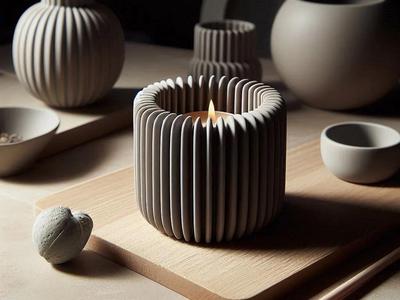 Modern Ribbed Design Candle, Tealight Holder