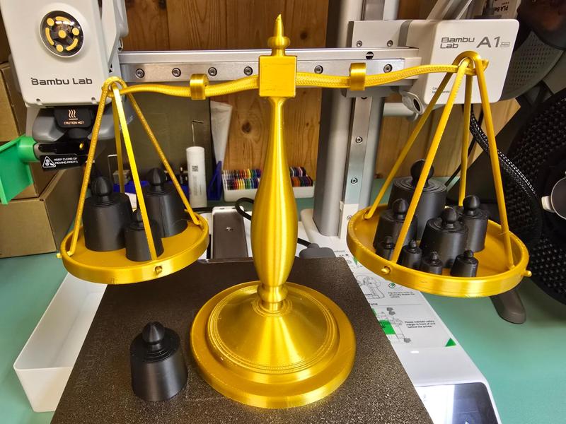 Decorative Tipping Scale with Weights