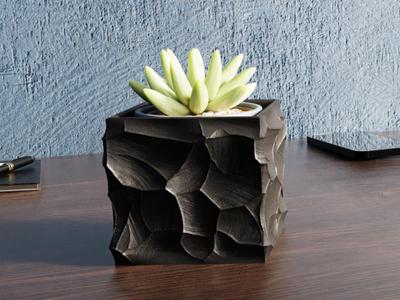 Obsidian Rock Planter