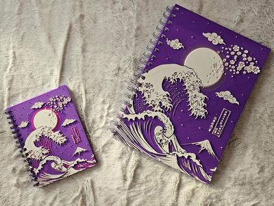 Purple Wave of Kanagawa - NoteBook Covers!