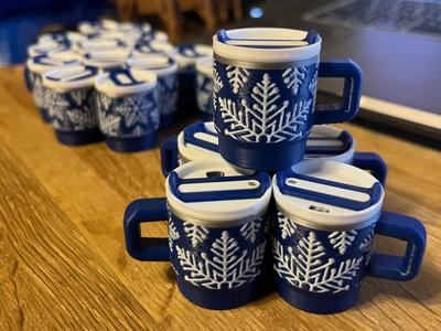 MiniMug Keychain - "Winter Flakes" / Strawless