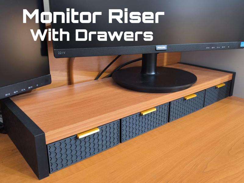 Monitor Riser - with drawers