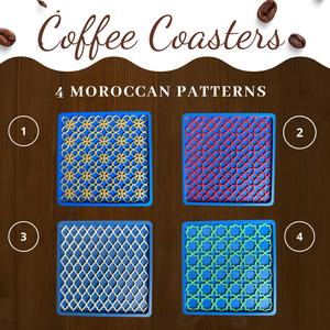 Coffee Drink Coasters - 4 Moroccan Patterns 