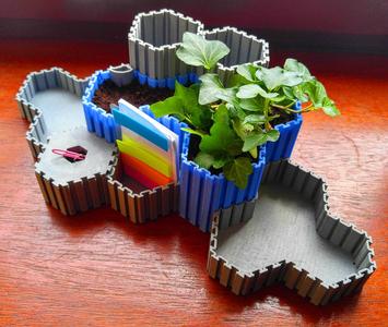 HOPPIS: Hex-organizer-plant-pot-interlocking-system