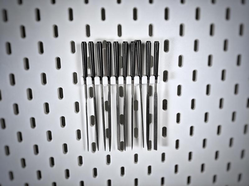 Needle file holder for Ikea Skadis - 10 slots