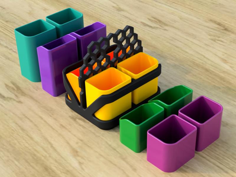 Utensil & Tool Caddy - Incl. 3 Size Containers