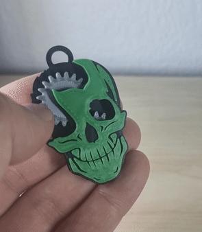 MECHANICAL SKULL KEYCHAIN